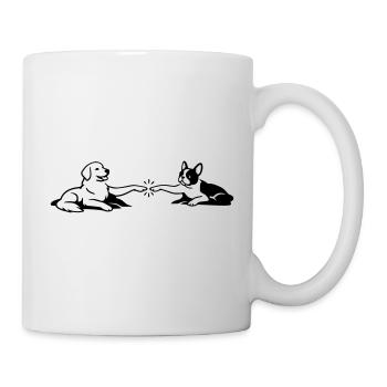 Dogs Touch Paws Michelangelo - Mug - white - Right