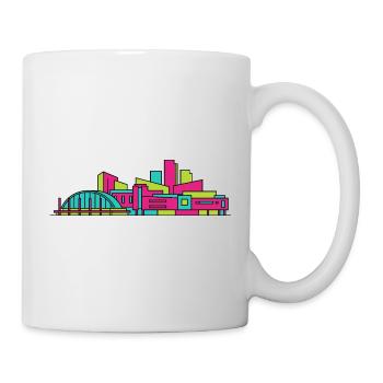 East Kilbride City Skyline Moderne Linienkunst - Tasse - Weiß - Rechts