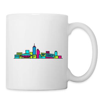 Eindhoven City Skyline Evoluon Moderne Linienkunst - Tasse - Weiß - Rechts