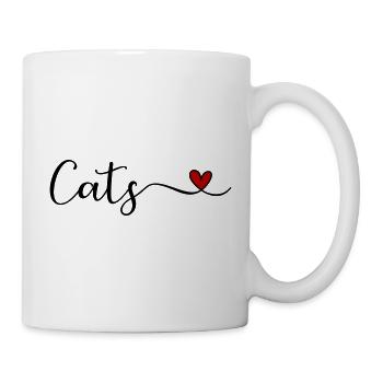 Ich liebe Katzen - Tasse - Weiß - Rechts