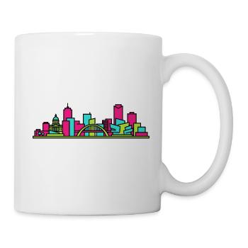 Winnipeg City Skyline Museum Moderne Linienkunst - Tasse - Weiß - Rechts