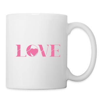 Love in the pink red LOVE design - Mug - white - Right