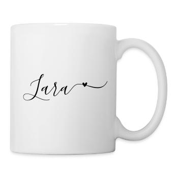 Lara Name Vorname Dekorativ - Tasse - Weiß - Rechts