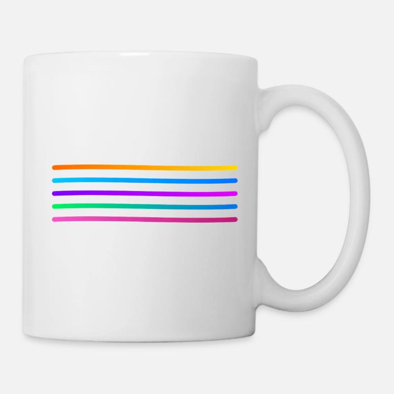 Regenbogenstreifen Muster - Tasse - Weiß