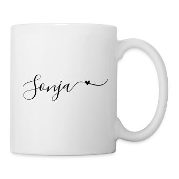 Sonja Name Vorname Dekorativ - Tasse - Weiß - Rechts