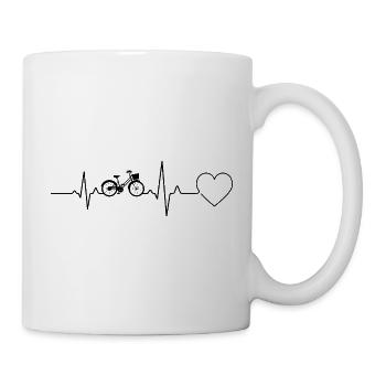 Battement de cœur de vélo Battement de cœur - Mug blanc - blanc - Droite