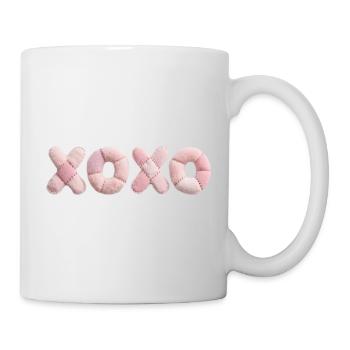 Plush Patchwork XOXO Design Pink - Mug - white - Right