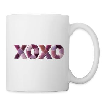 XOXO Love Stoff Optik Design Top Trend - Tasse - Weiß - Rechts