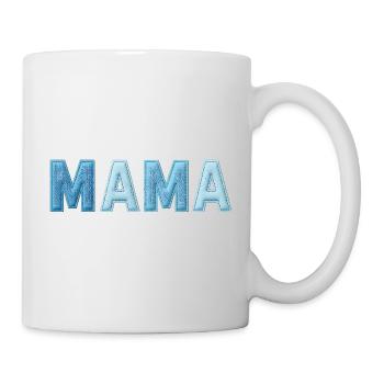 Tendance en patchwork en lettres en denim MAMA - Mug blanc - blanc - Droite
