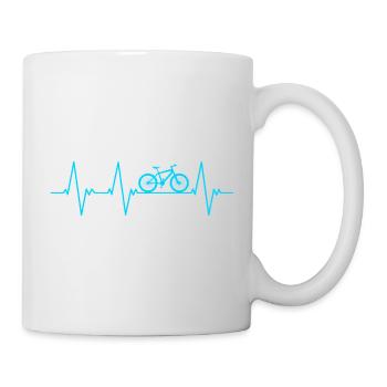 Fahrrad Herzschlag Ekg - Tasse - Weiß - Rechts