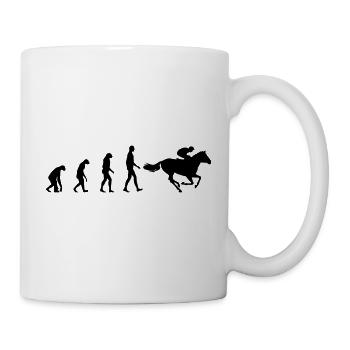 Evolution from man to pro rider - Mug - white - Right