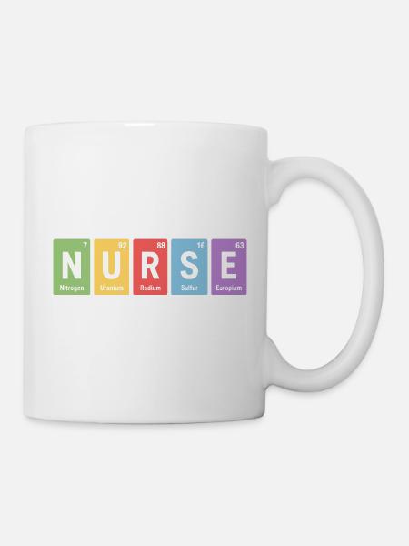 Nurse Blockdesign Elementfarben - Tasse - Weiß