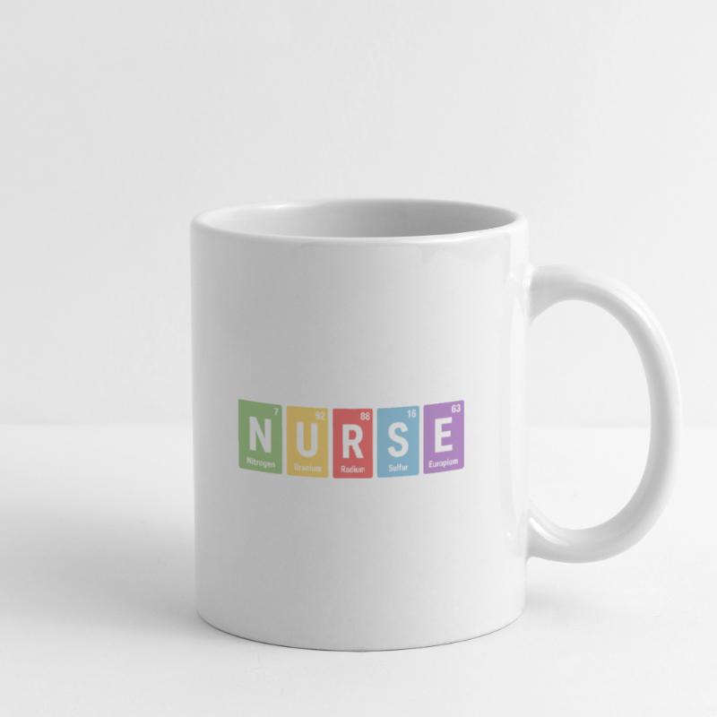Couleurs des éléments de conception du bloc d’infirmières Mug blanc