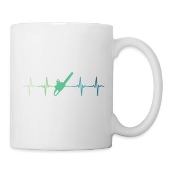 Lumberjack heartbeat chainsawed - Mug - white - Right