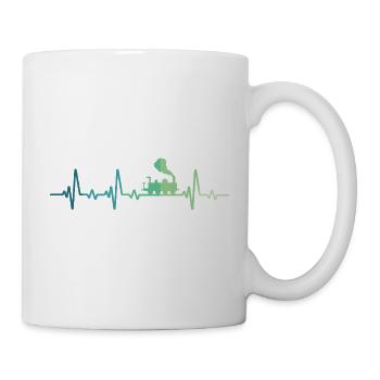 Steam Train Locomotive Heartbeat Train - Mug - white - Right