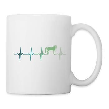 Pferdeherzschlag-Reitdressur - Tasse - Weiß - Rechts