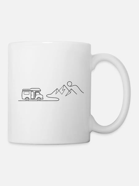 camper mountains berge reise - Tasse - Weiß