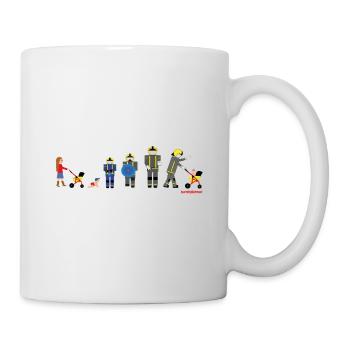 Vom Kinderwagen zum Feuerwehrmann - Tasse - Weiß - Rechts