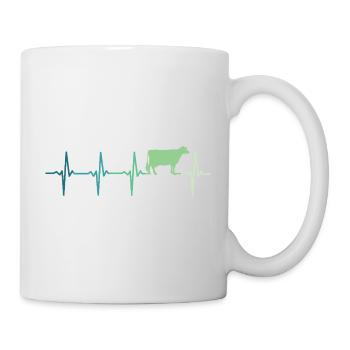 vache battement de coeur vaches agriculteur - Mug blanc - blanc - Droite