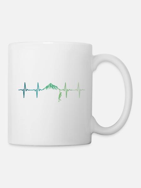 Escalade Battement de cœur grimpeur - Mug blanc - blanc