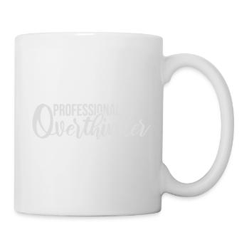Professional Overthinker Lustig Grübeln Angst Logo - Tasse - Weiß - Rechts