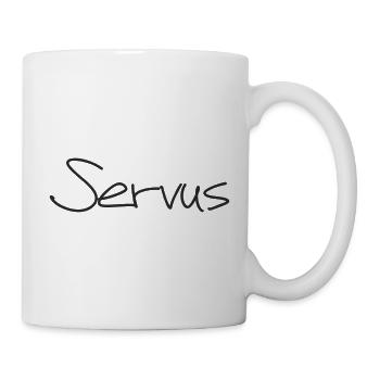Servus – Bayerisches Textdesign für Shirts & mehr - Tasse - Weiß - Rechts