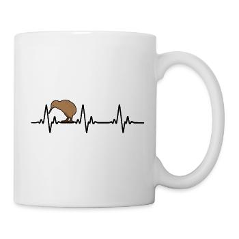 Kiwi Bird Heartbeat Pulse EKG New Zealander - Mug - white - Right