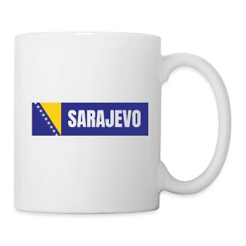 Sarajevo in Bosnien und Herzegowina Flaggenfarben - Tasse - Weiß - Rechts