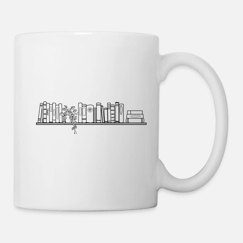 bibliothèque - Mug blanc - blanc