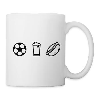 Sport Fußball Bier & Wurst Minimalistisches Motiv - Tasse - Weiß - Rechts