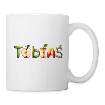  Tobias Name Motiv Apfel Buchstaben Obst - Tasse - Weiß - Rechts