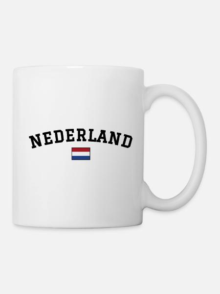 Nierderlande Flagge Design Schwarz - Tasse - Weiß