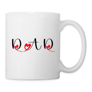  Fête des Pères Papa Amour avec Cœurs Tendres Dad - Mug blanc - blanc - Droite