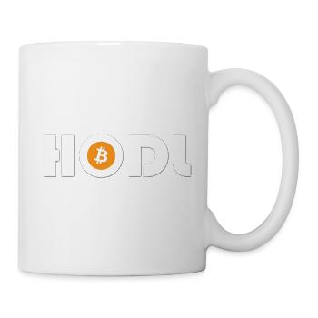 HODL Bitcoin Schriftzug - Tasse - Weiß - Rechts