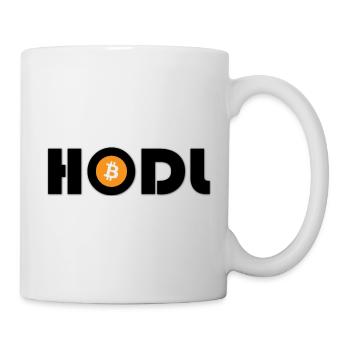 Bitcoin Symbol Print Orangene Münze - Tasse - Weiß - Rechts