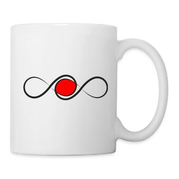 Ligne éternelle avec accent rouge - Mug blanc - blanc - Droite