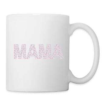Mama Blüten Typografie - Tasse - Weiß - Rechts