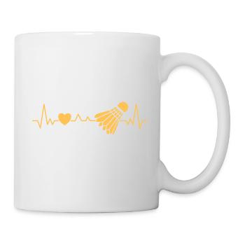 Badminton Federball Herzschlag Als Liebe zum Sport - Tasse - Weiß - Rechts