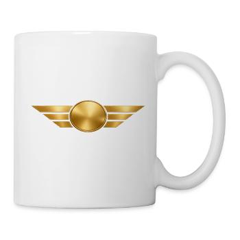 Goldenes Flügelemblem individuell personalisieren  - Tasse - Weiß - Rechts
