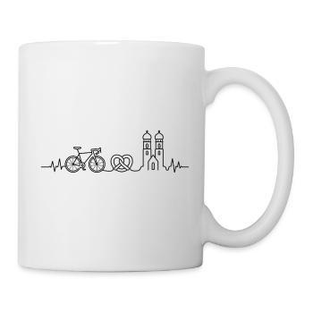 Munich Road Bike Heartbeat – Conception cycliste - Mug blanc - blanc - Droite