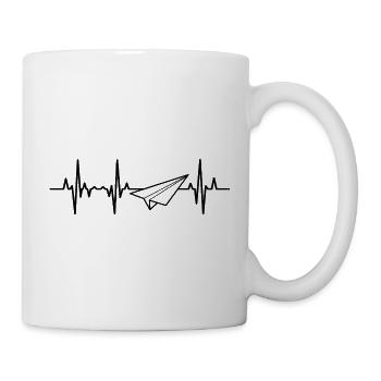 Papierflieger Herzlinie - Tasse - Weiß - Rechts