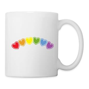 Regebogen Herzen für Freiheit der Liebe - Tasse - Weiß - Rechts