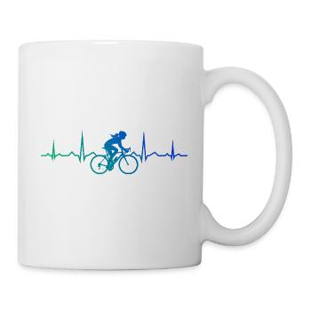 Idée cadeau pour un cycliste de course avec un vélo de route - Mug blanc - blanc - Droite