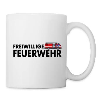 Freiwillige Feuerwehr Feuerwehrauto Feuerwehrmann - Tasse - Weiß - Rechts