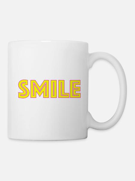 Lettrage Sourire Néon - Mug blanc - blanc