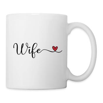 Typographie du cœur de l’épouse - Mug blanc - blanc - Droite