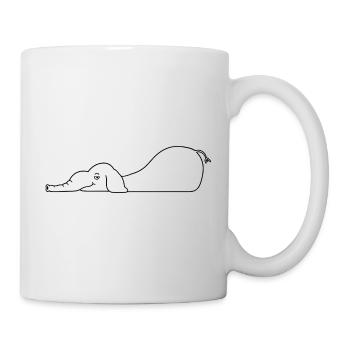 Elefant beim Chillen im Wasser - Tasse - Weiß - Rechts