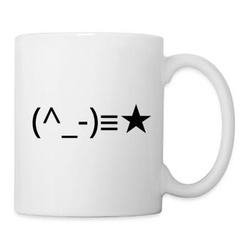 Zwinkerndes Emote (^_-)≡★ Augenzwinkern - Tasse - Weiß - Rechts