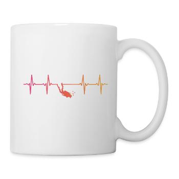 Plongée Sunset battement de coeur plongée  - Mug blanc - blanc - Droite