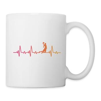 Basketball sunset battement de coeur joueur   - Mug blanc - blanc - Droite